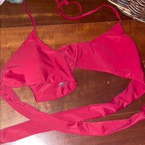 red bikini top
